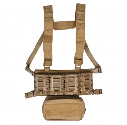SYNC - 4Zero 4X0 Micro Chest Rig with Suspension Pouch, Coyote Brown - Government Buyers - holsters and tactical equipment